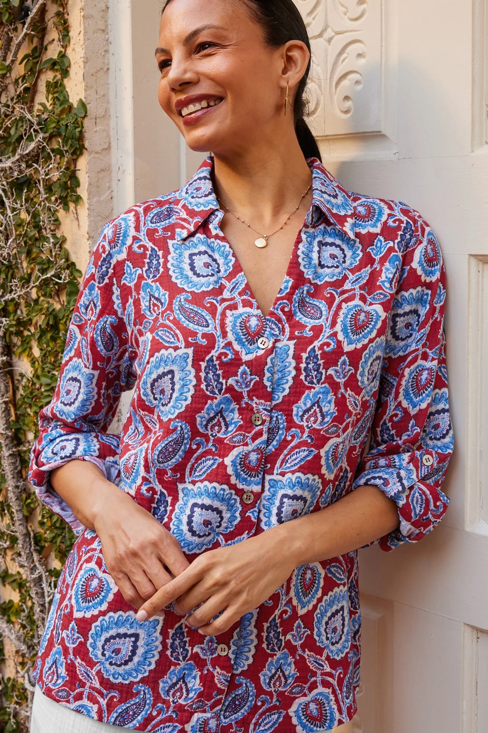 Soft Surroundings Addison Gauze Big Shirt