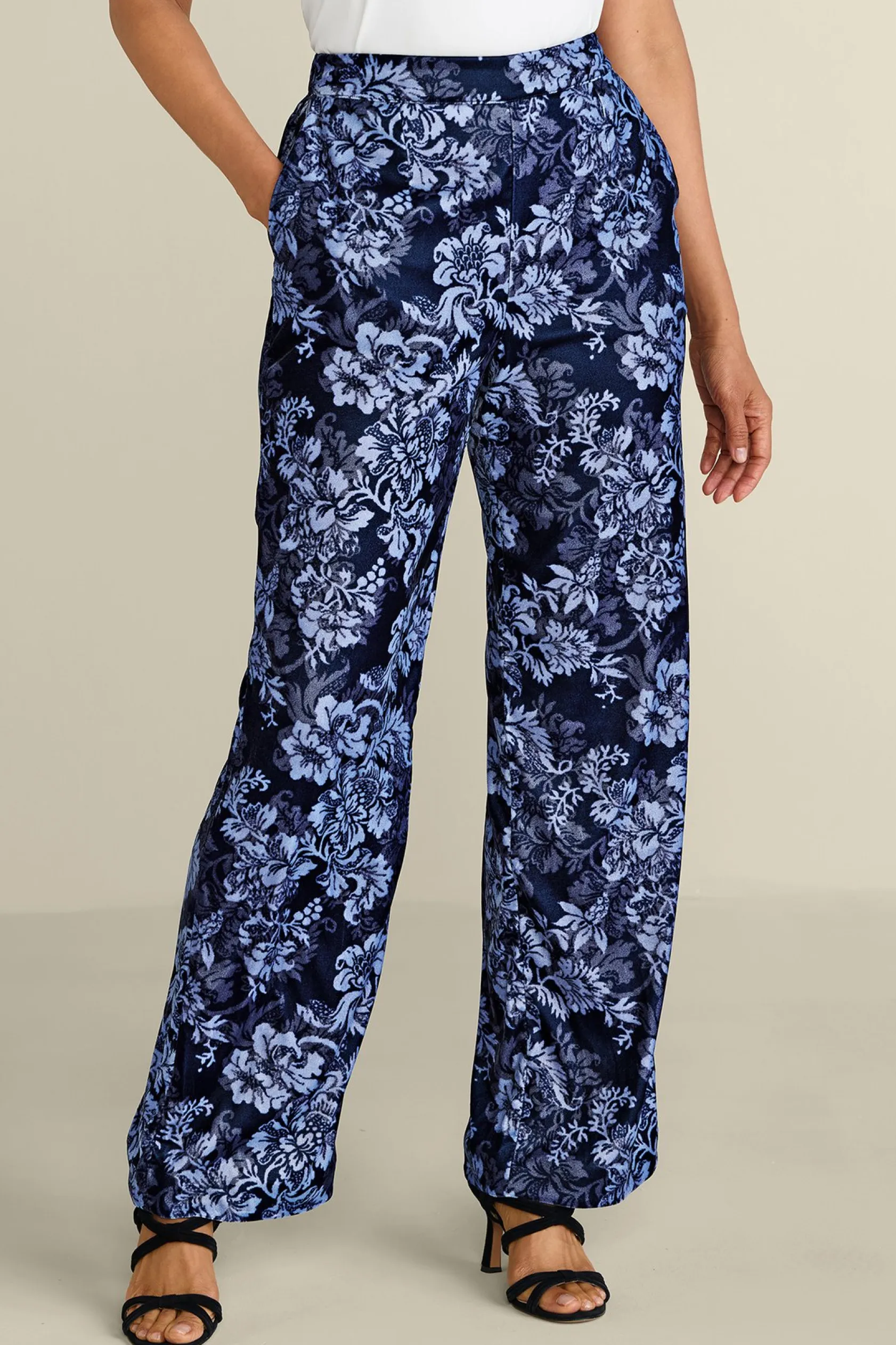 Soft Surroundings Aria Velvet Wide Leg Pants