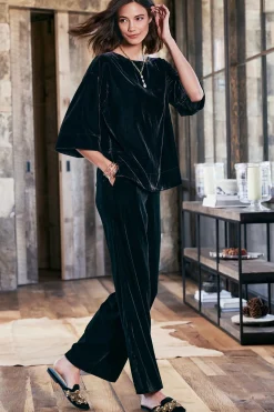 Soft Surroundings Aria Velvet Wide Leg Pants