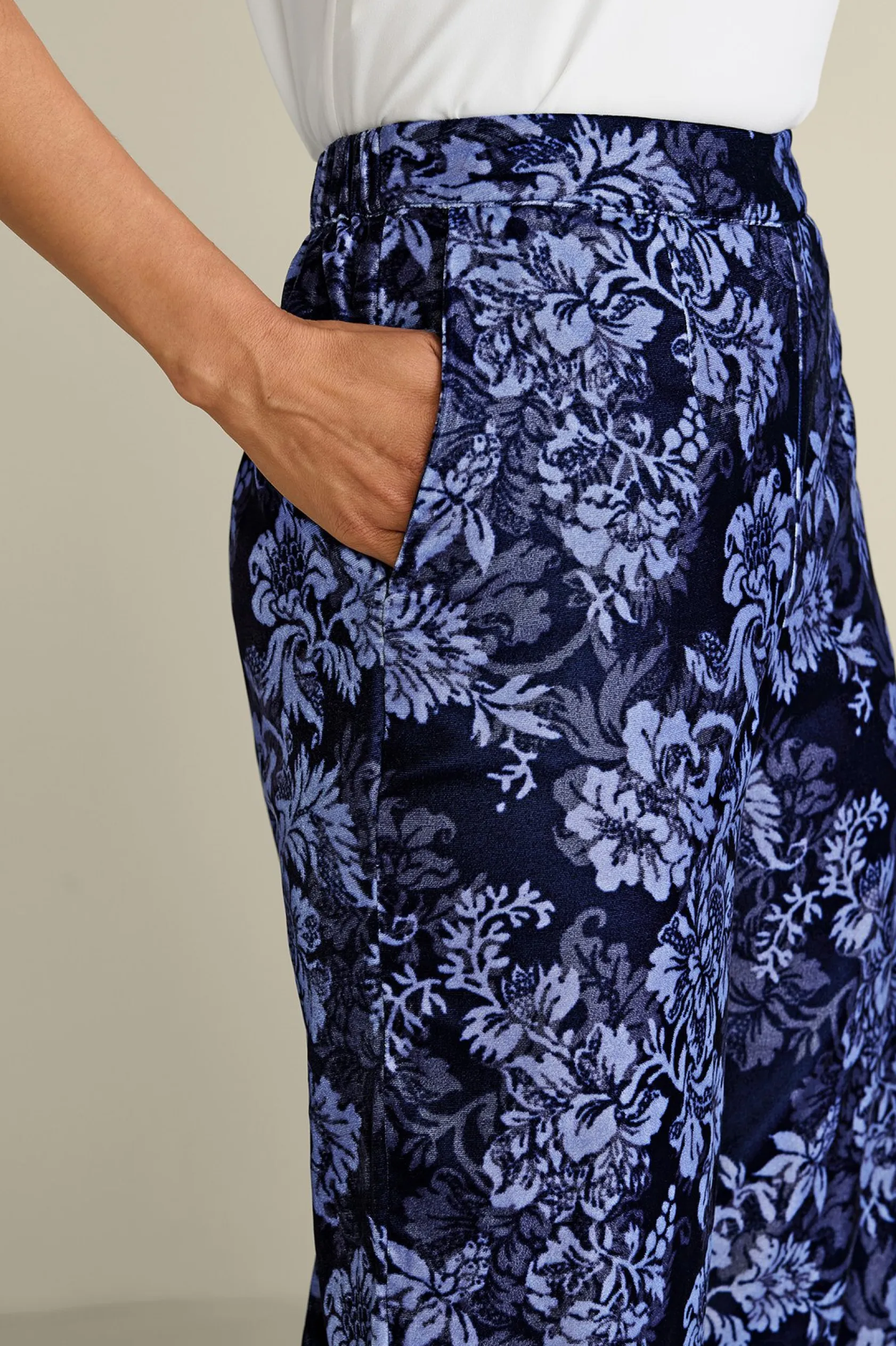 Soft Surroundings Aria Velvet Wide Leg Pants