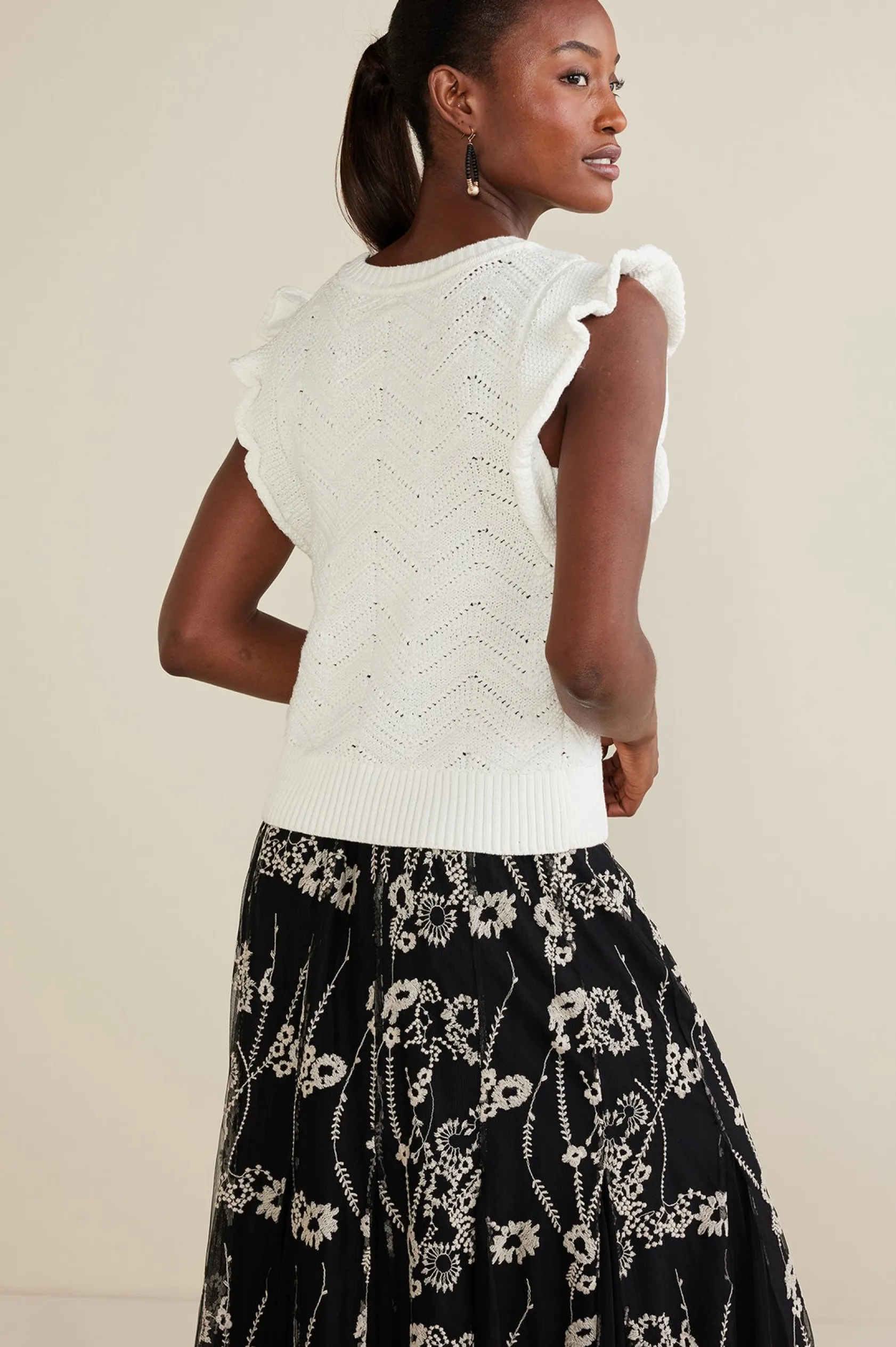 Soft Surroundings Celina Flutter Sleeve Sweater