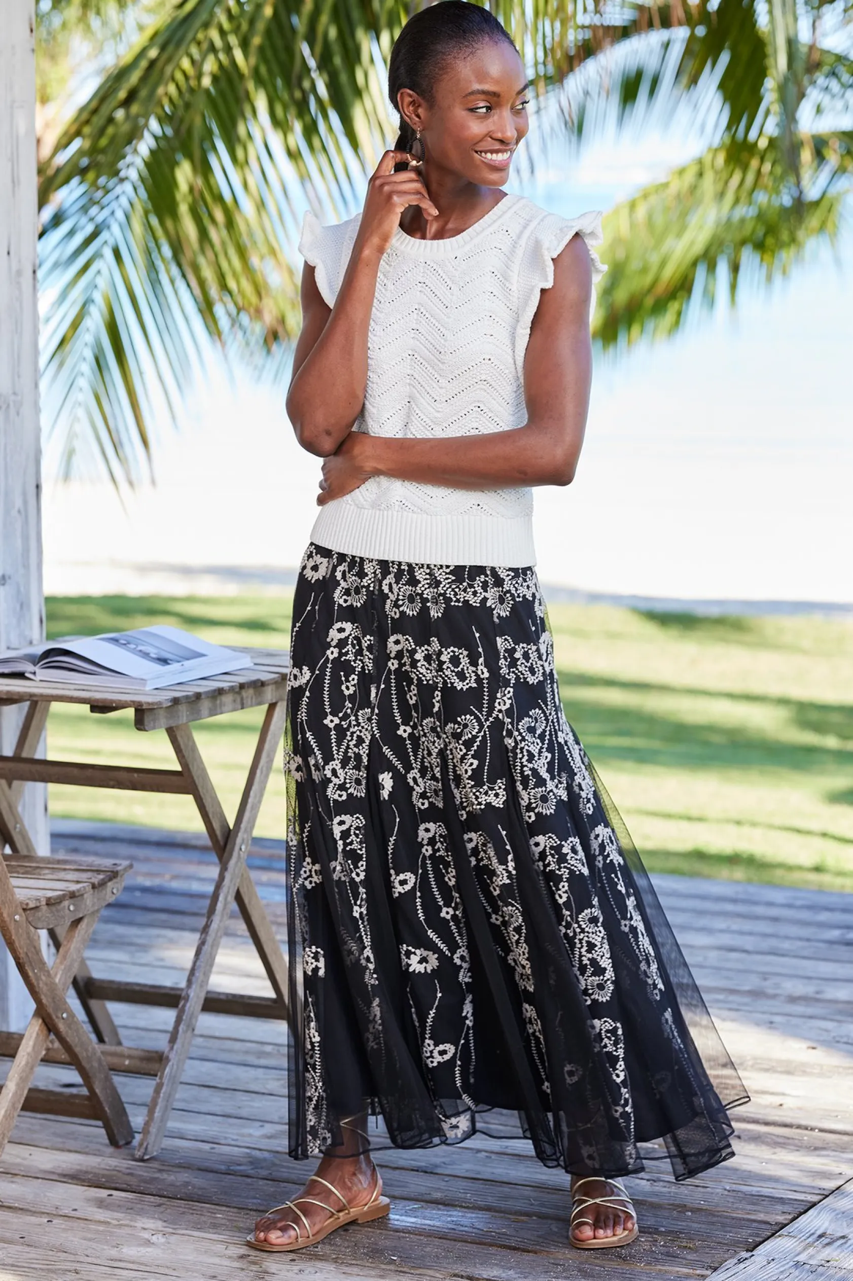 Soft Surroundings Celina Flutter Sleeve Sweater