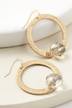 Soft Surroundings Cressa Crystal Hoop Earrings