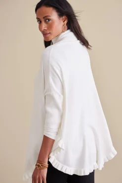 Soft Surroundings Draped Ruffle Cardigan