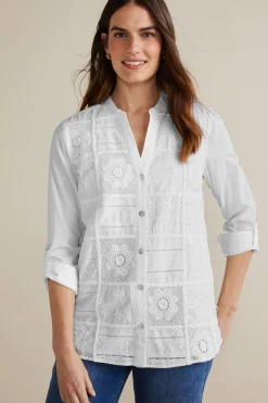 Soft Surroundings Eleanor Crochet Shirt