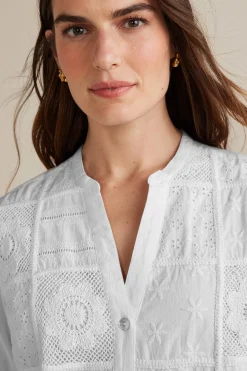 Soft Surroundings Eleanor Crochet Shirt
