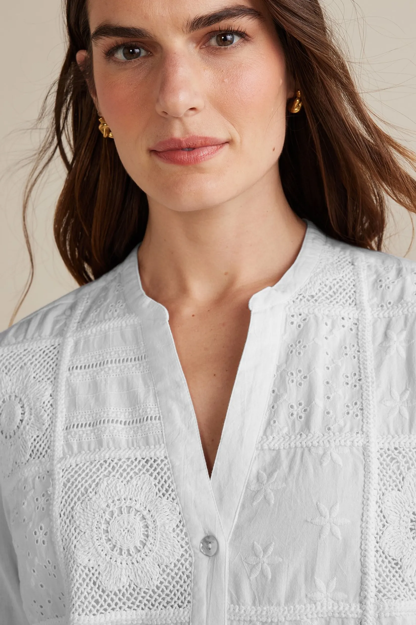 Soft Surroundings Eleanor Crochet Shirt