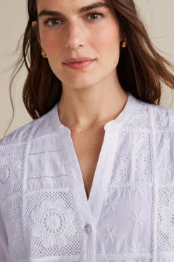 Soft Surroundings Eleanor Crochet Shirt