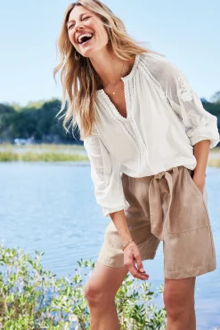 Soft Surroundings Enya Embroidered Top