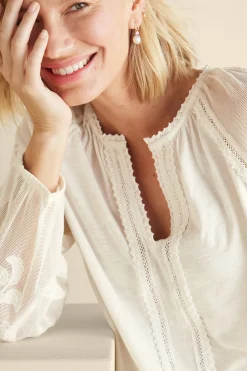 Soft Surroundings Enya Embroidered Top