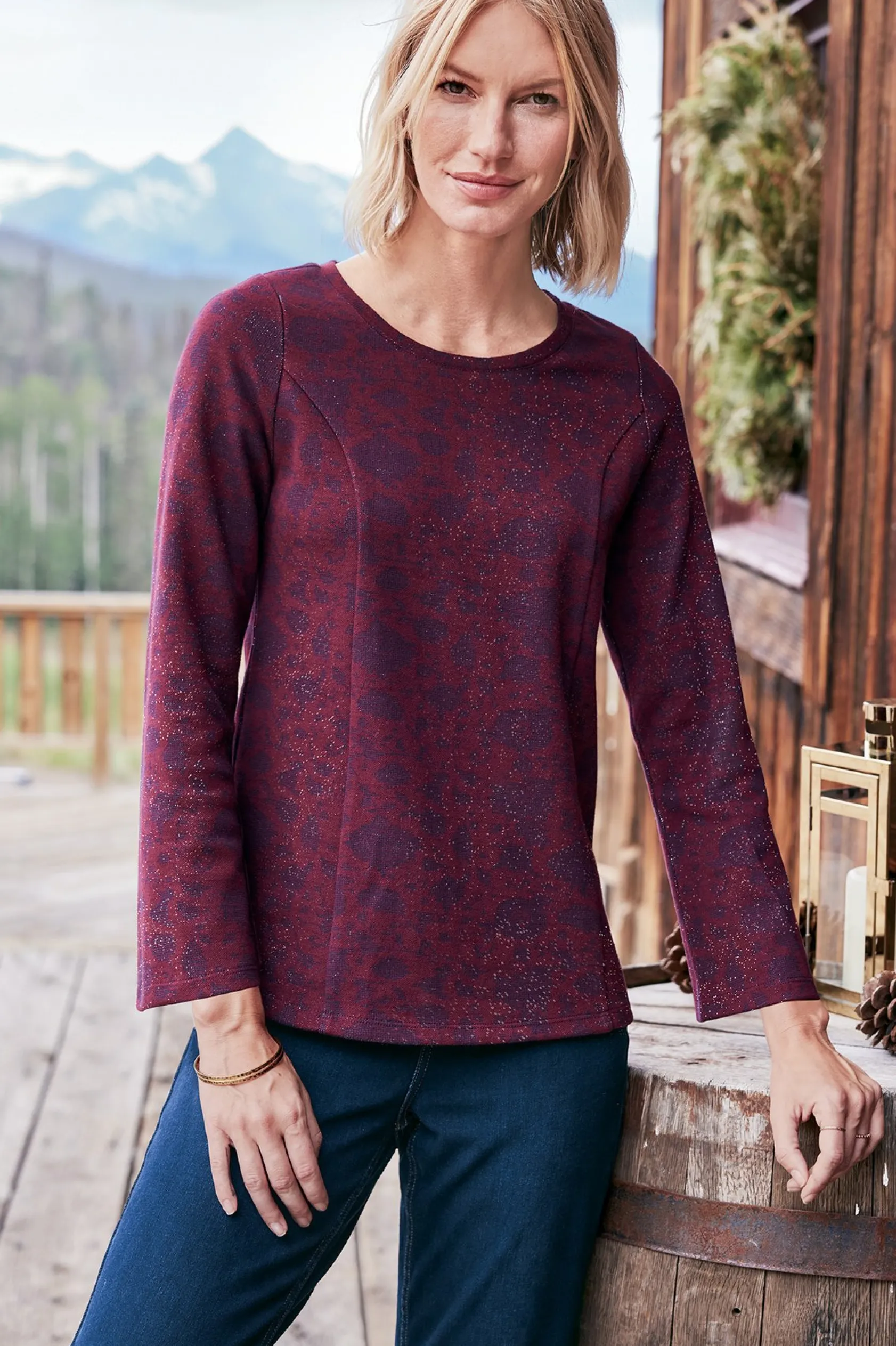 Soft Surroundings Jeri Jacquard Top
