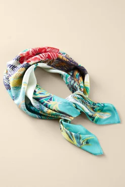 Soft Surroundings Jungle Leaves Silk Scarf