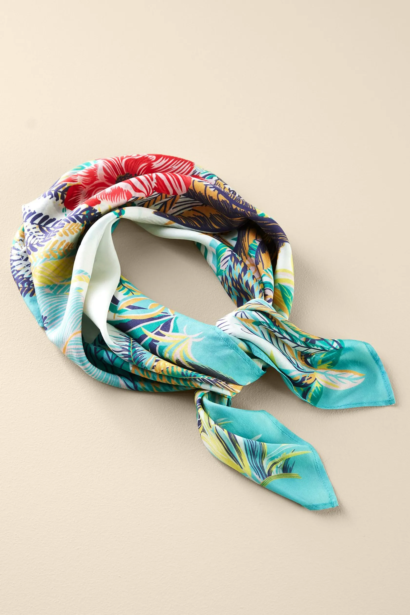 Soft Surroundings Jungle Leaves Silk Scarf