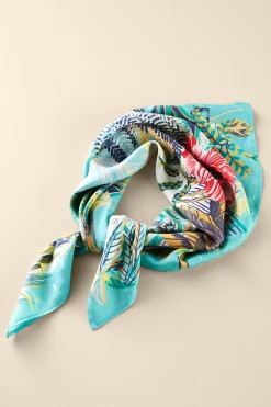 Soft Surroundings Jungle Leaves Silk Scarf