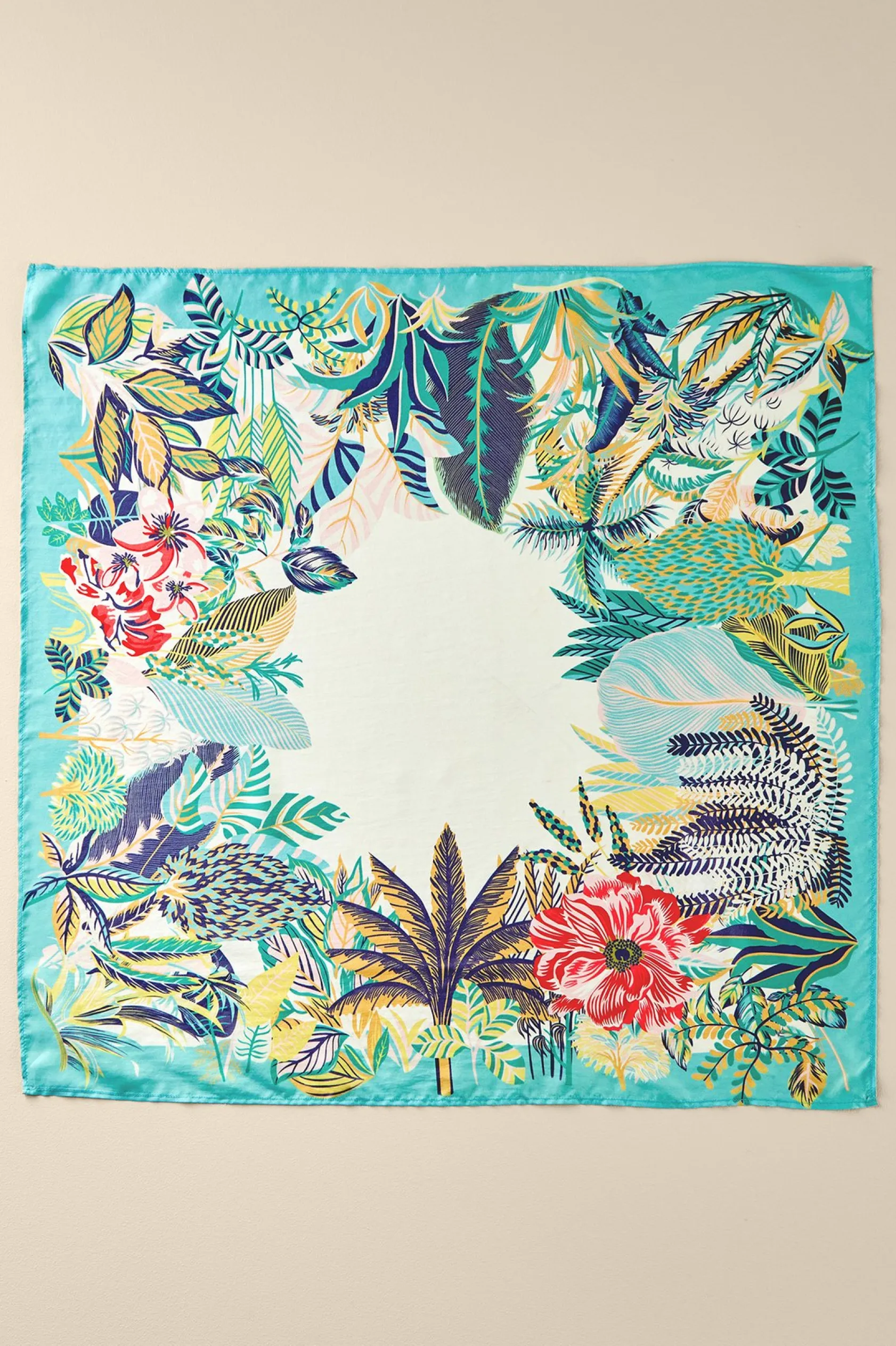 Soft Surroundings Jungle Leaves Silk Scarf
