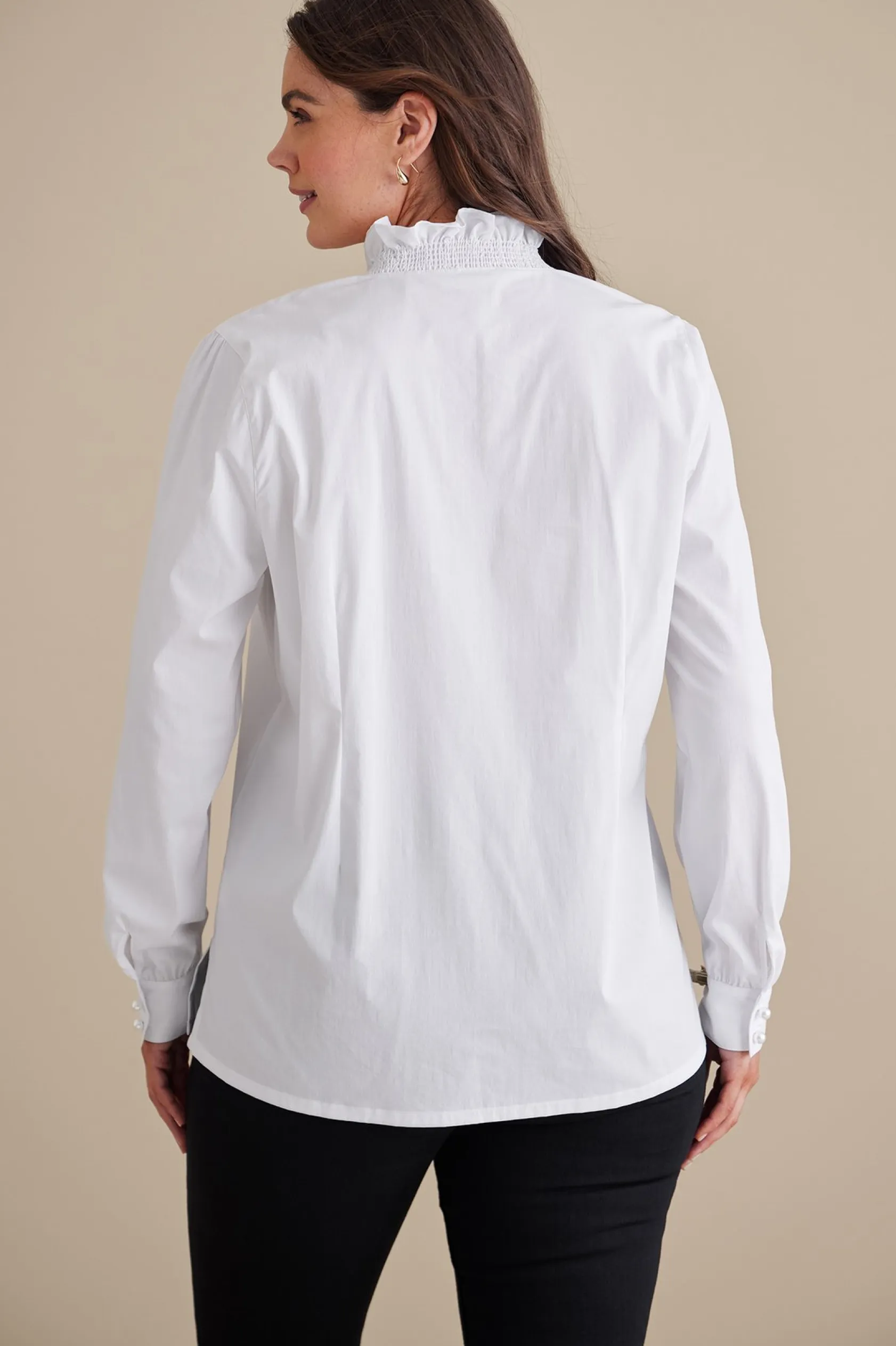 Soft Surroundings Kata Ruffle Collar Shirt