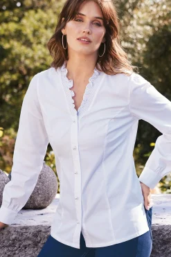 Soft Surroundings Kata Ruffle Collar Shirt