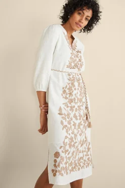 Soft Surroundings Kimora Embroidered Midi Dress
