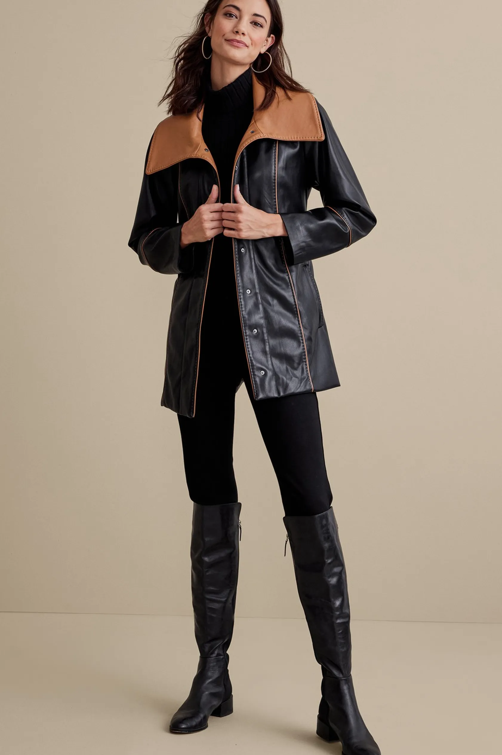 Soft Surroundings Lausanne Faux Leather Jacket