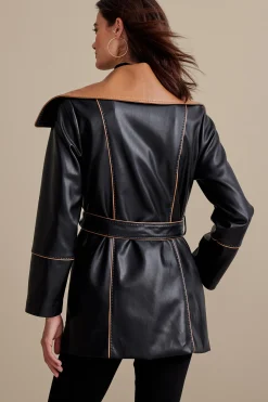 Soft Surroundings Lausanne Faux Leather Jacket