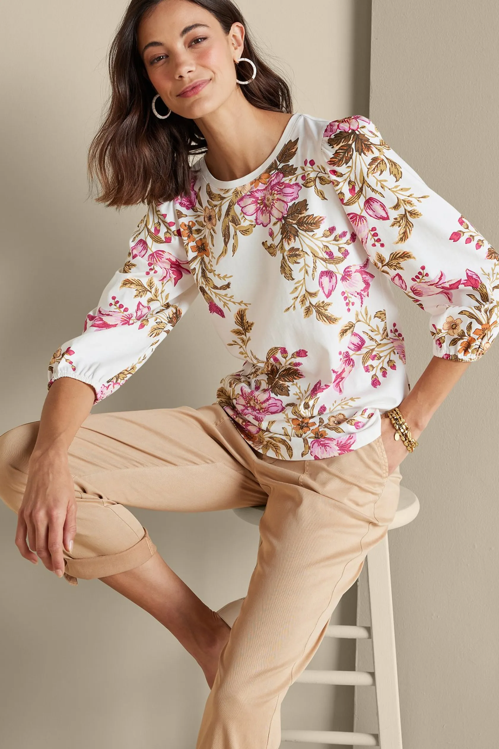 Soft Surroundings Lesley Printed Top