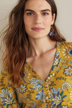 Soft Surroundings Lorna Button Front Top