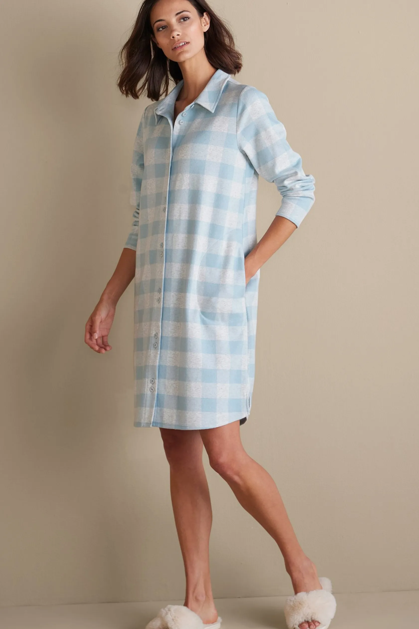 Soft Surroundings Mad About Plaid Sleep Dress