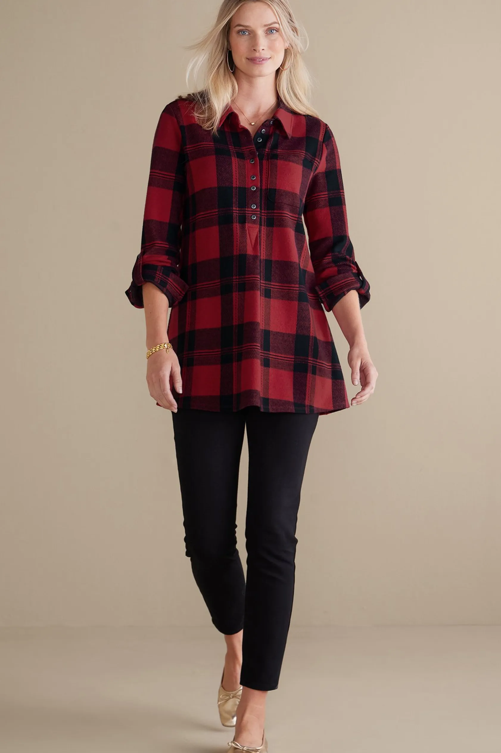 Soft Surroundings Mad About Plaid Tunic