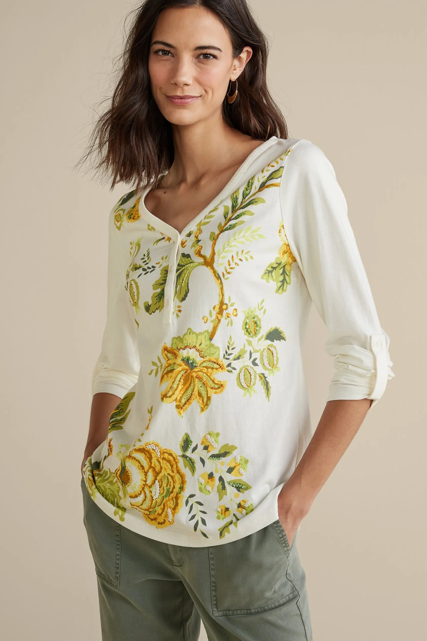 Soft Surroundings Maja Printed Pullover
