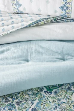 Soft Surroundings Margo Iris Reversible Printed Quilt
