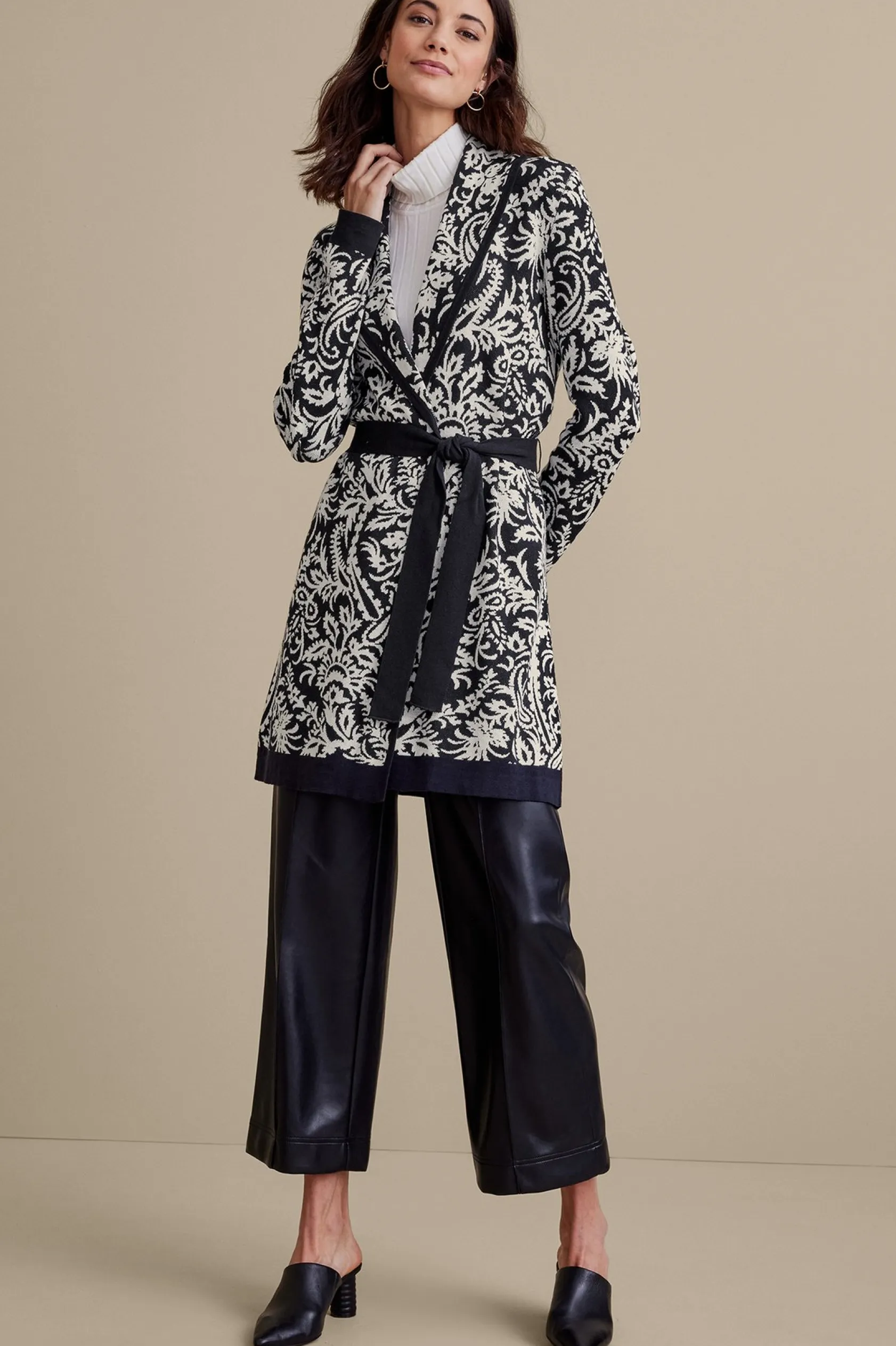 Soft Surroundings Marika Jacquard Cardigan