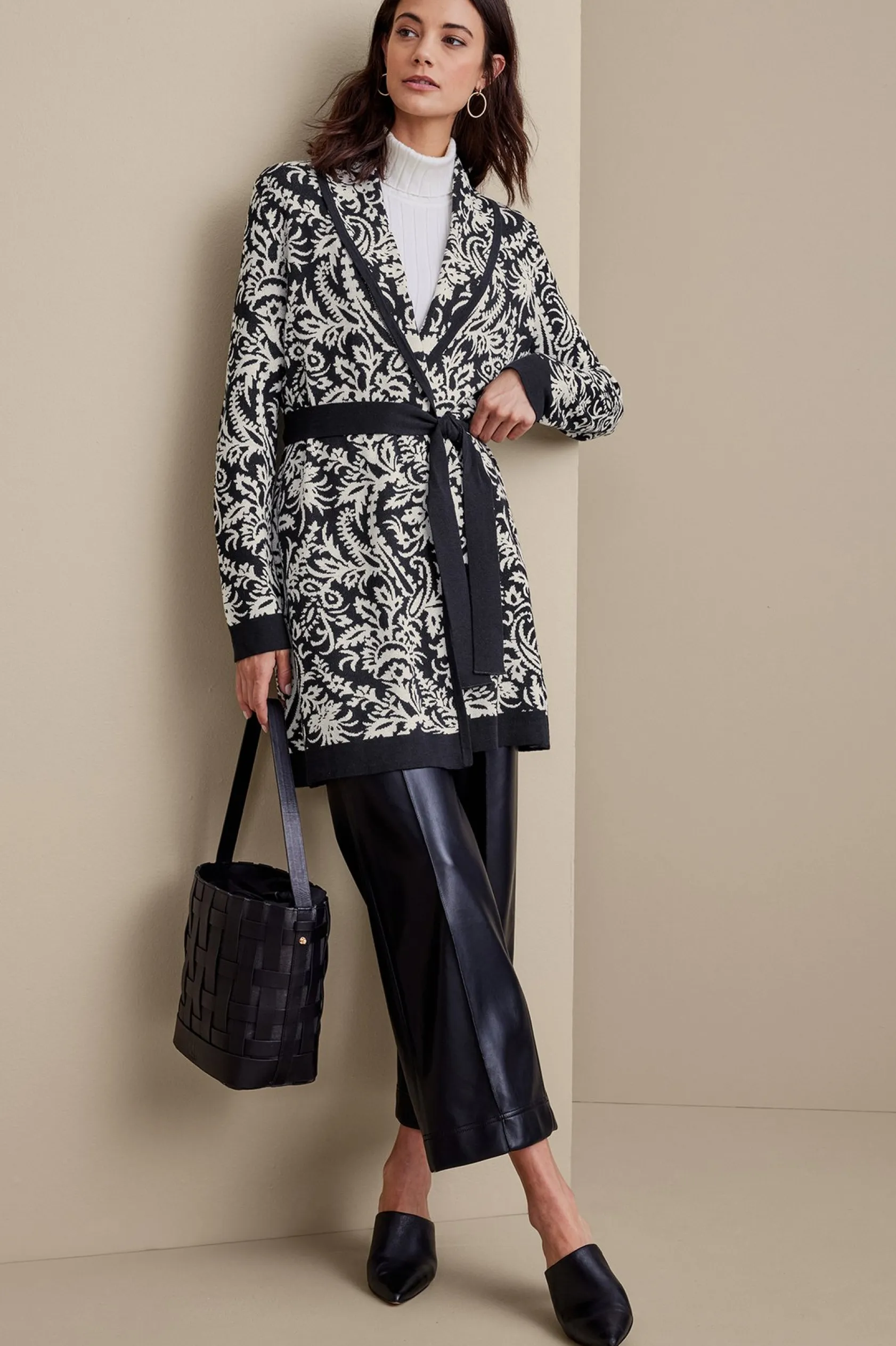 Soft Surroundings Marika Jacquard Cardigan