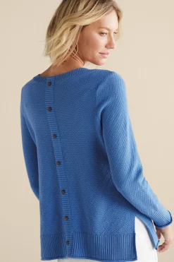 Soft Surroundings Marin Back Button Sweater