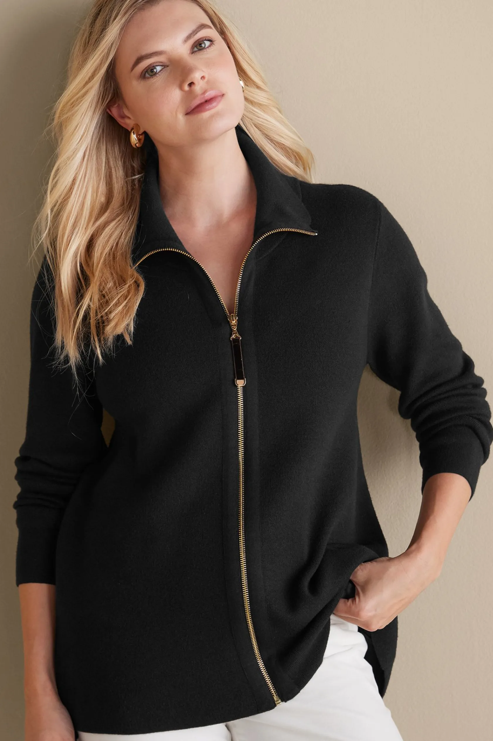 Soft Surroundings Meria Zip Sweater