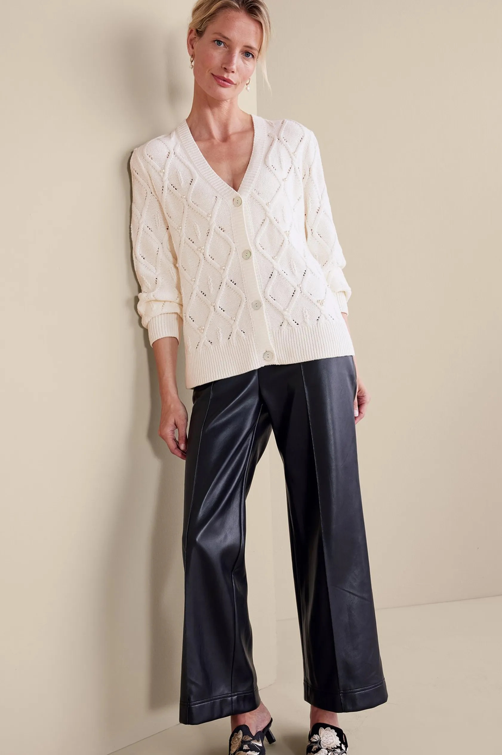 Soft Surroundings Meryl Cable Cardigan