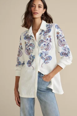 Soft Surroundings Nadia Linen Blend Shirt