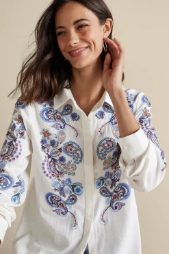 Soft Surroundings Nadia Linen Blend Shirt