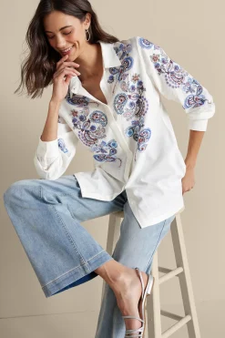 Soft Surroundings Nadia Linen Blend Shirt