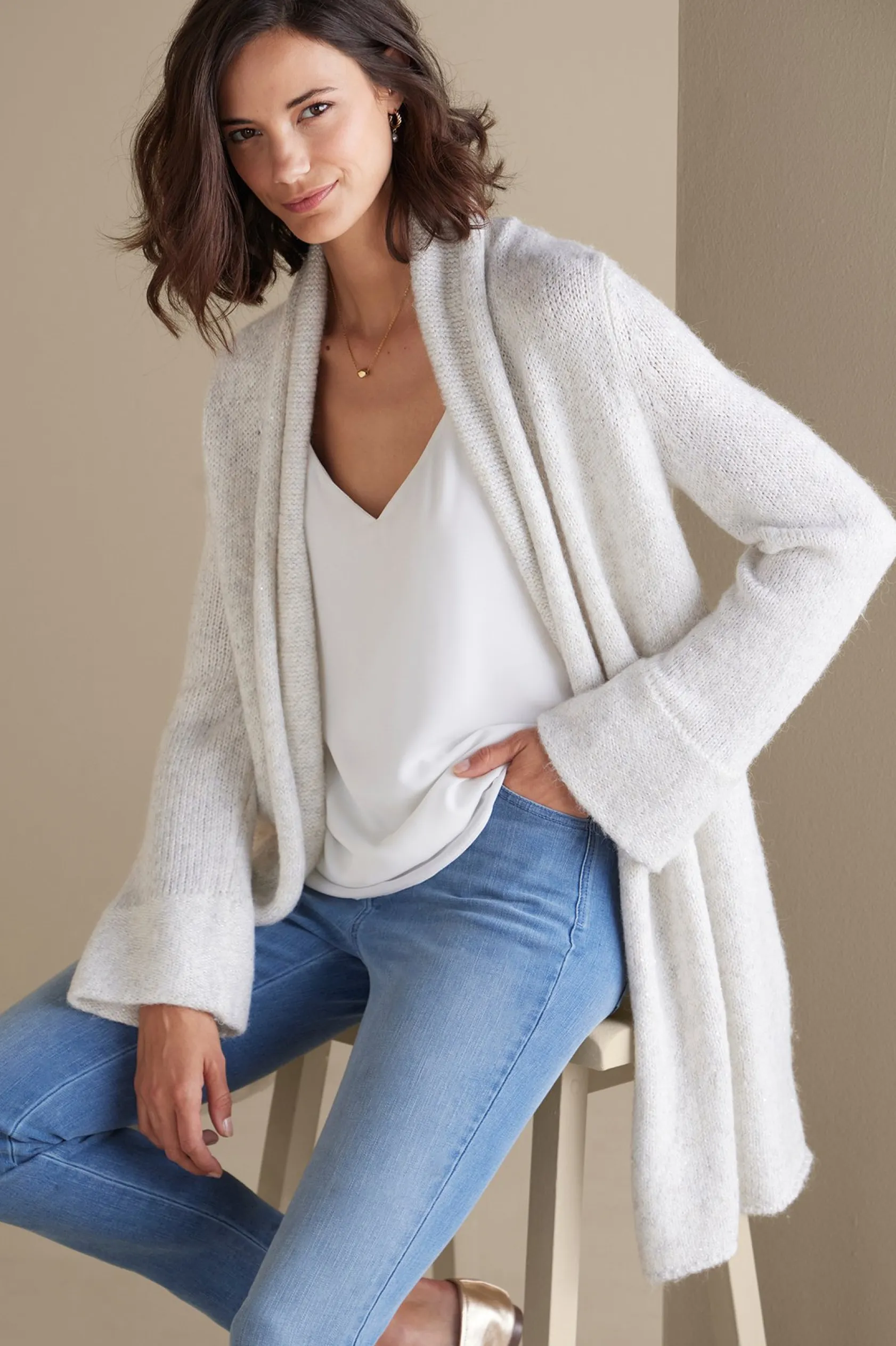 Soft Surroundings Neva Sequin Cardigan