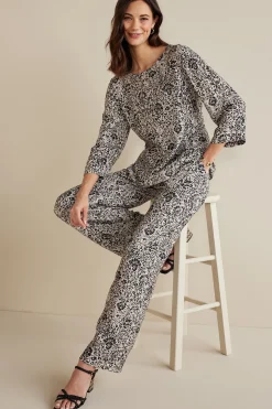 Soft Surroundings Oceo Gauze Wide-Leg Pants