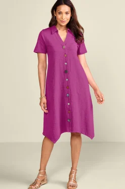 Soft Surroundings Petites Danielle Button Dress