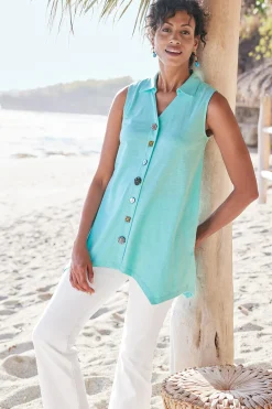 Soft Surroundings Petites Danielle Button Tank