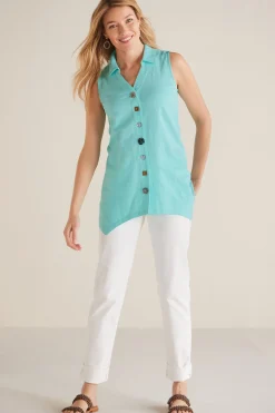 Soft Surroundings Petites Danielle Button Tank