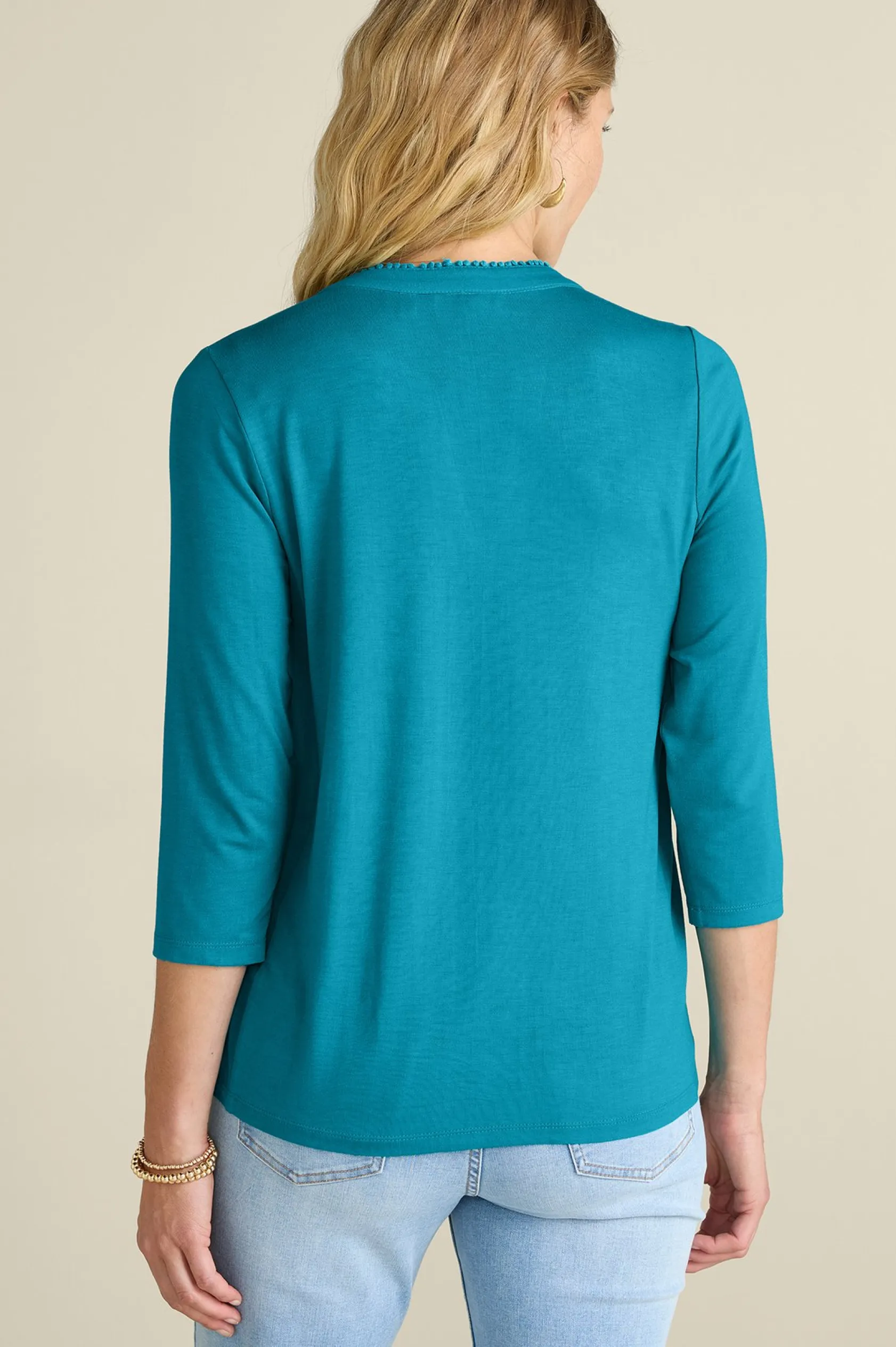 Soft Surroundings Petites Delsie Embroidered Top