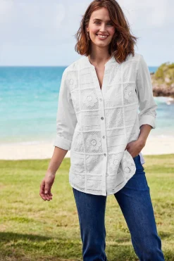 Soft Surroundings Petites Eleanor Crochet Shirt