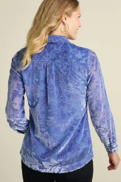 Soft Surroundings Petites Floreat Velvet Shirt
