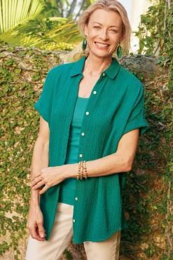 Soft Surroundings Petites Je Veux Gauze Top