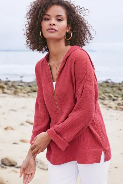 Soft Surroundings Petites Kemia Gauze Hoodie