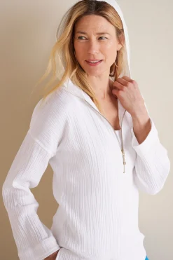 Soft Surroundings Petites Kemia Gauze Hoodie