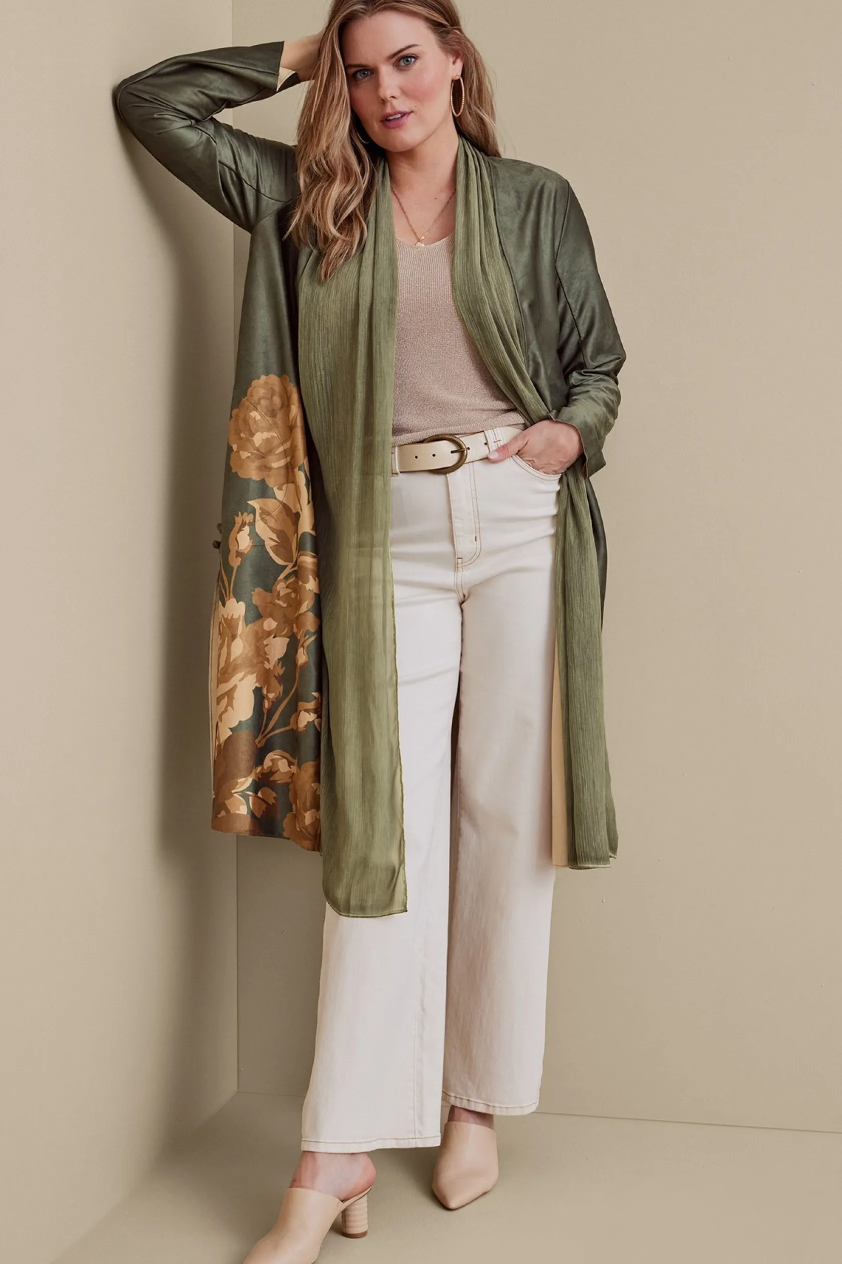 Soft Surroundings Petites Khalia Faux Suede Topper